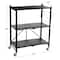 Household Essentials 34" Black Metal 3-Tier Foldable Utility Rack